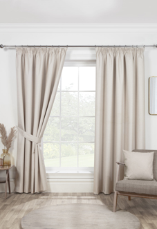 Eclipse (Blackout) Pencil Pleat, Natural - Ready Made Curtains
